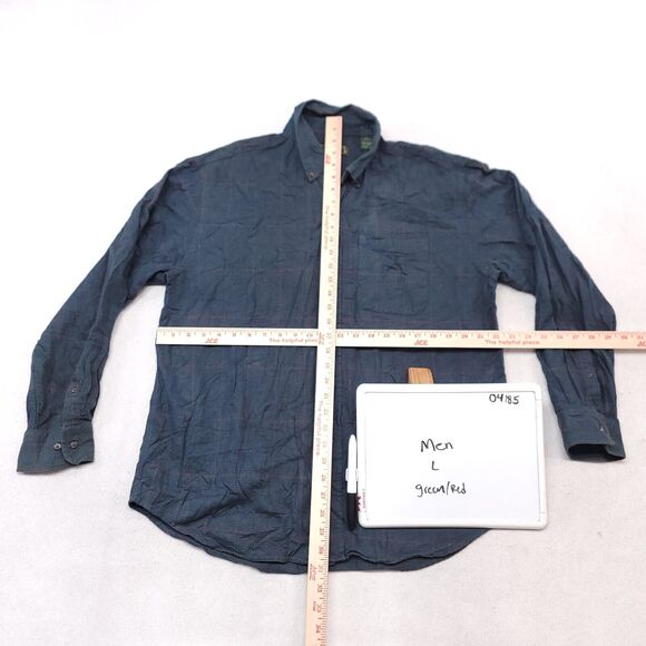 Woodbourne Road Windowpane Flannel Button Up Shirt Mens Size Large L Green - Picture 6 of 10